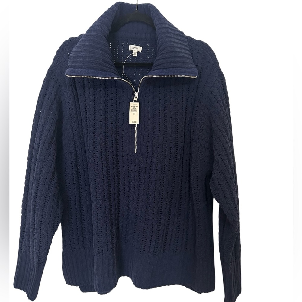 NWT - Aerie Women's Navy V-Neck Sweater